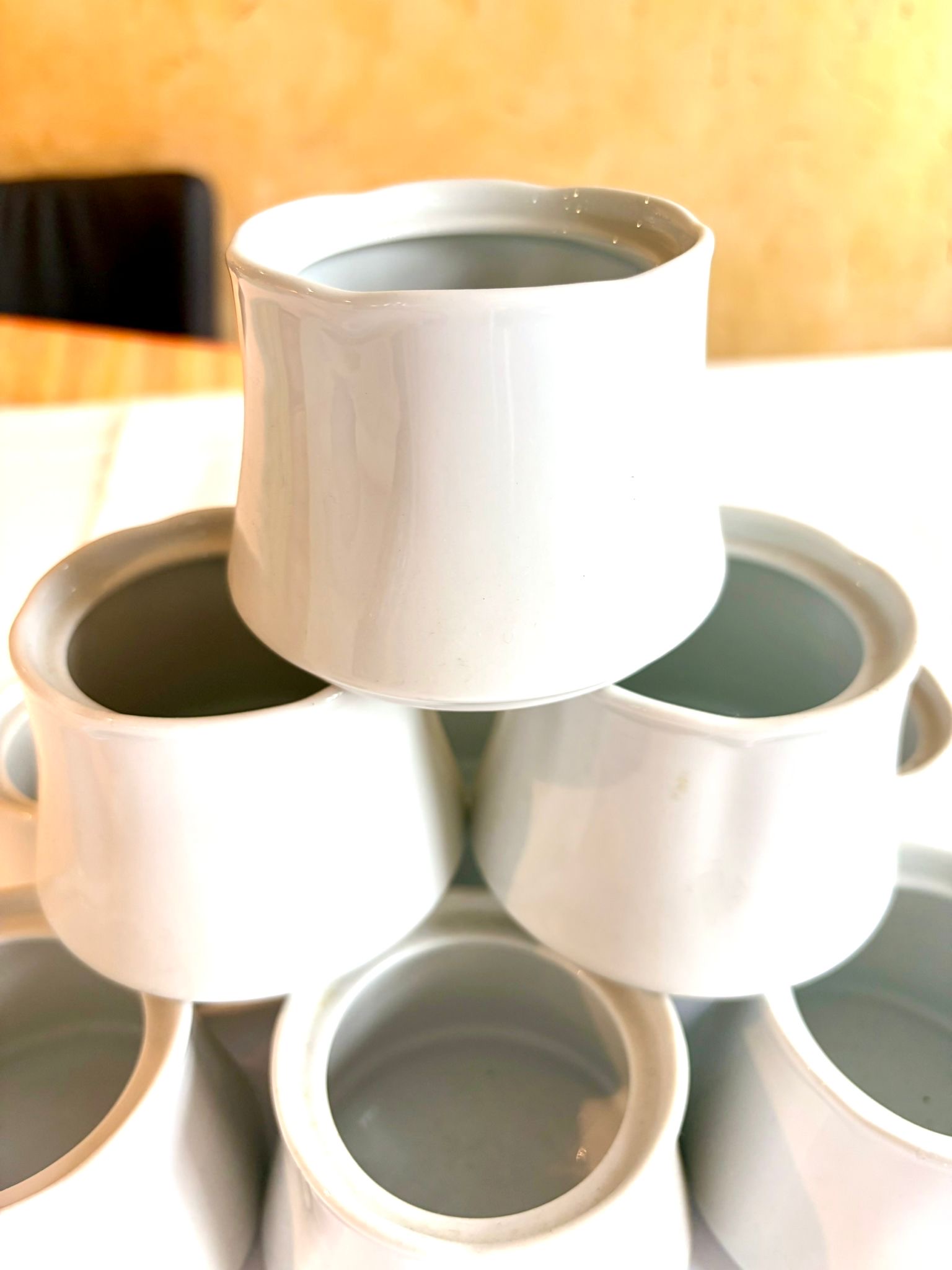 9x Porzellan Zuckerschälchen / Portionsschalen weiß 1