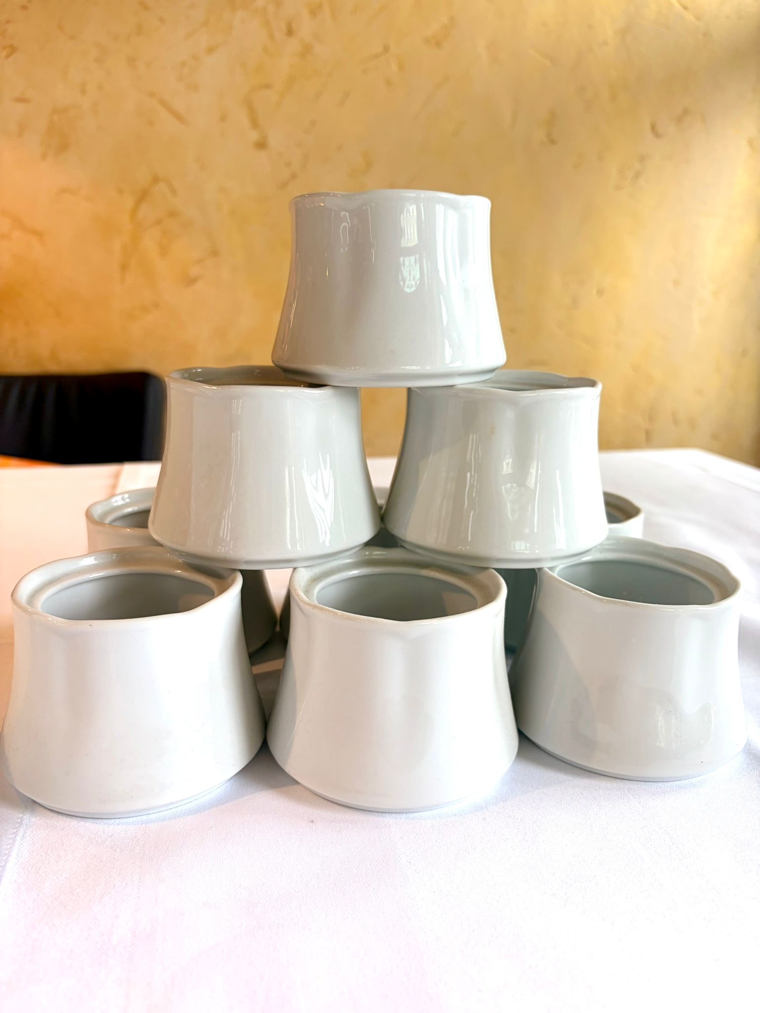 9x Porzellan Zuckerschälchen / Portionsschalen weiß image